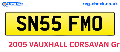 SN55FMO are the vehicle registration plates.