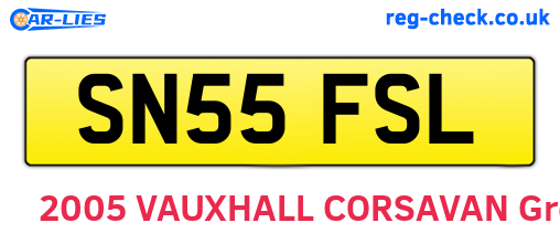 SN55FSL are the vehicle registration plates.