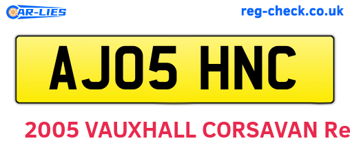 AJ05HNC are the vehicle registration plates.