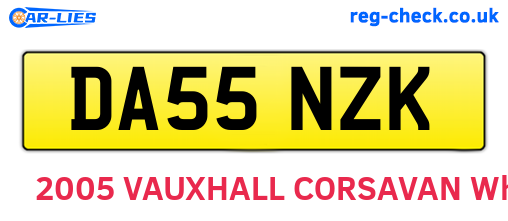 DA55NZK are the vehicle registration plates.