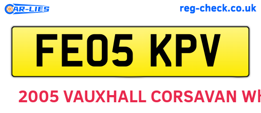 FE05KPV are the vehicle registration plates.