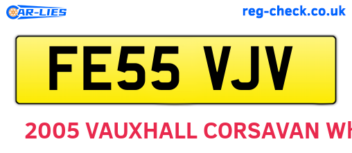 FE55VJV are the vehicle registration plates.