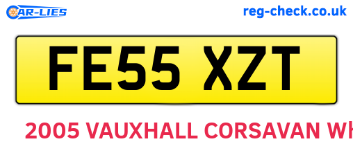 FE55XZT are the vehicle registration plates.