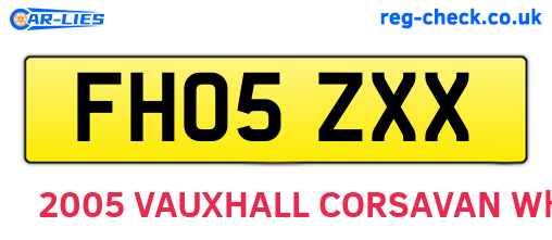 FH05ZXX are the vehicle registration plates.