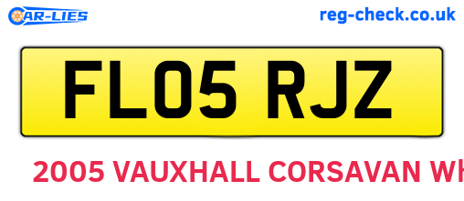 FL05RJZ are the vehicle registration plates.