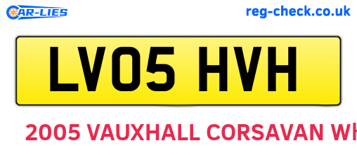 LV05HVH are the vehicle registration plates.