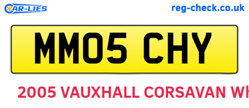 MM05CHY are the vehicle registration plates.