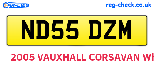 ND55DZM are the vehicle registration plates.