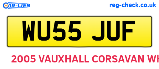 WU55JUF are the vehicle registration plates.