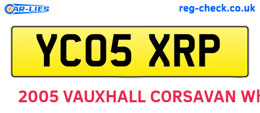 YC05XRP are the vehicle registration plates.