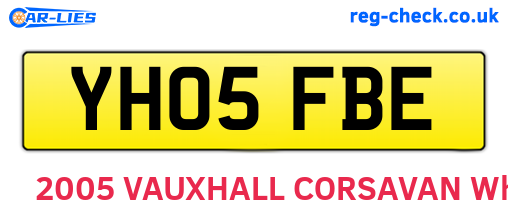 YH05FBE are the vehicle registration plates.