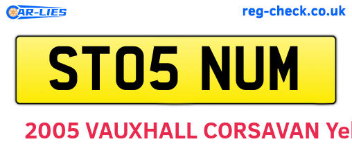 ST05NUM are the vehicle registration plates.