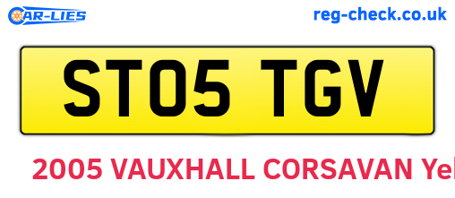 ST05TGV are the vehicle registration plates.