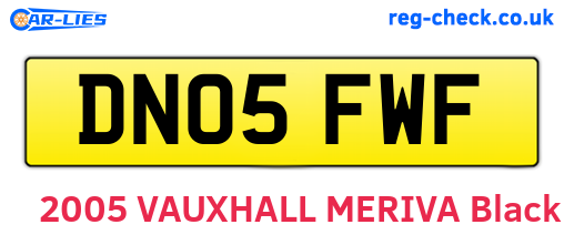 DN05FWF are the vehicle registration plates.