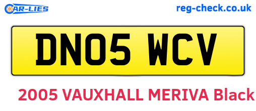 DN05WCV are the vehicle registration plates.