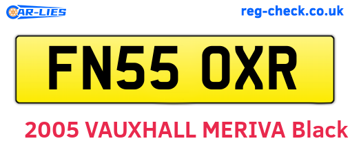 FN55OXR are the vehicle registration plates.