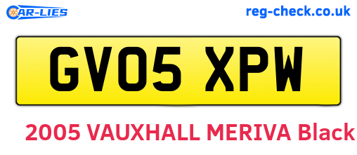 GV05XPW are the vehicle registration plates.