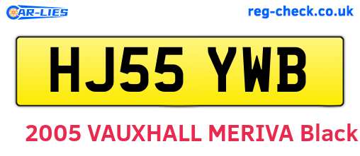 HJ55YWB are the vehicle registration plates.