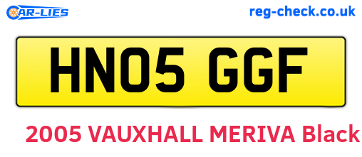 HN05GGF are the vehicle registration plates.