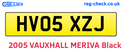 HV05XZJ are the vehicle registration plates.