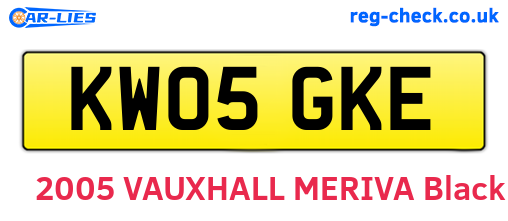 KW05GKE are the vehicle registration plates.