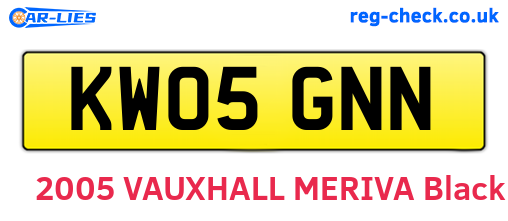 KW05GNN are the vehicle registration plates.