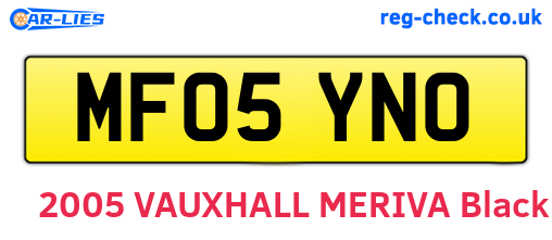 MF05YNO are the vehicle registration plates.