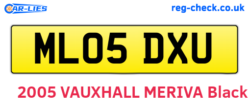 ML05DXU are the vehicle registration plates.