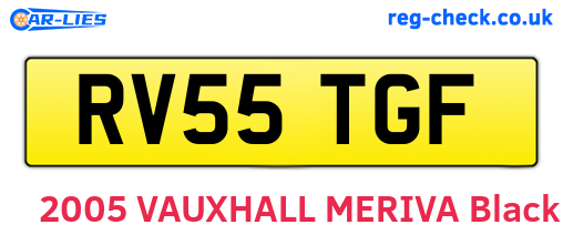 RV55TGF are the vehicle registration plates.
