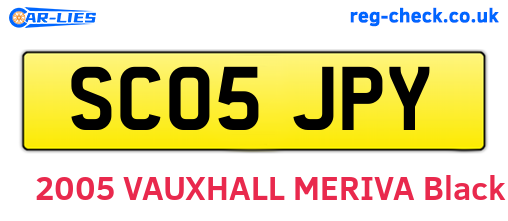 SC05JPY are the vehicle registration plates.