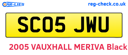 SC05JWU are the vehicle registration plates.