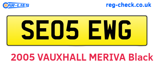 SE05EWG are the vehicle registration plates.