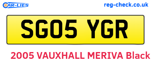 SG05YGR are the vehicle registration plates.