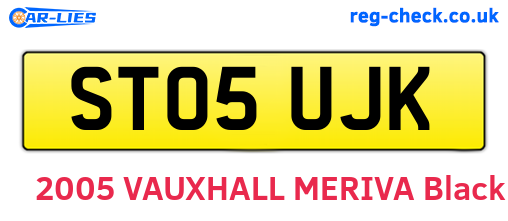 ST05UJK are the vehicle registration plates.