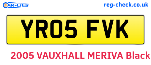 YR05FVK are the vehicle registration plates.