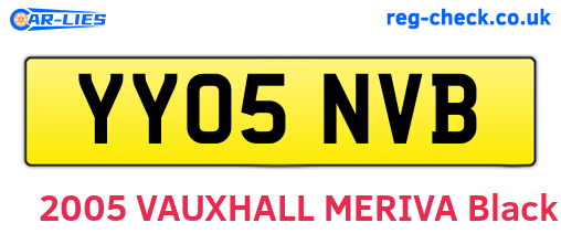 YY05NVB are the vehicle registration plates.