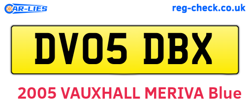 DV05DBX are the vehicle registration plates.
