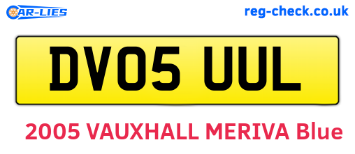 DV05UUL are the vehicle registration plates.