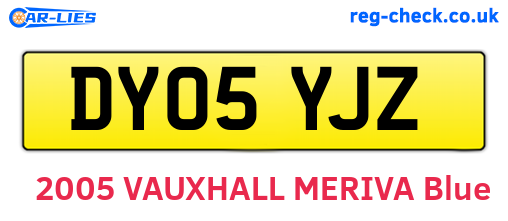 DY05YJZ are the vehicle registration plates.