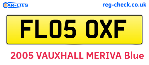 FL05OXF are the vehicle registration plates.