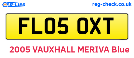 FL05OXT are the vehicle registration plates.