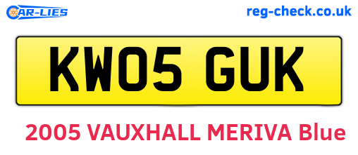 KW05GUK are the vehicle registration plates.