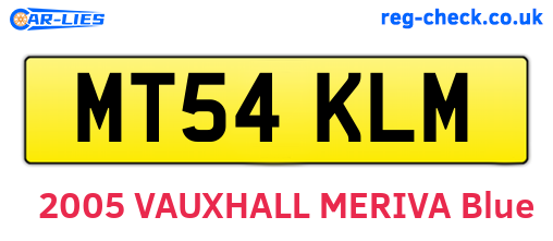 MT54KLM are the vehicle registration plates.
