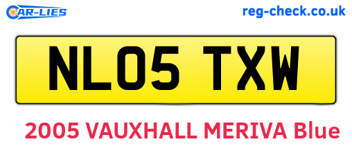 NL05TXW are the vehicle registration plates.