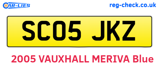 SC05JKZ are the vehicle registration plates.