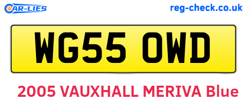 WG55OWD are the vehicle registration plates.