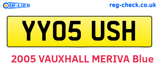 YY05USH are the vehicle registration plates.