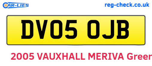 DV05OJB are the vehicle registration plates.