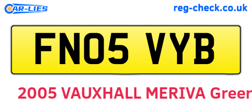 FN05VYB are the vehicle registration plates.