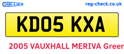 KD05KXA are the vehicle registration plates.